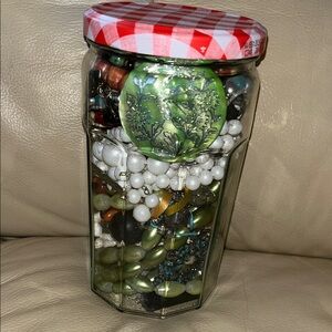 SALE!!!Misc Jewelry Jar with lots of wearables and other pieces
